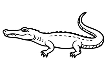 Wild Crocodile Vector Sketch