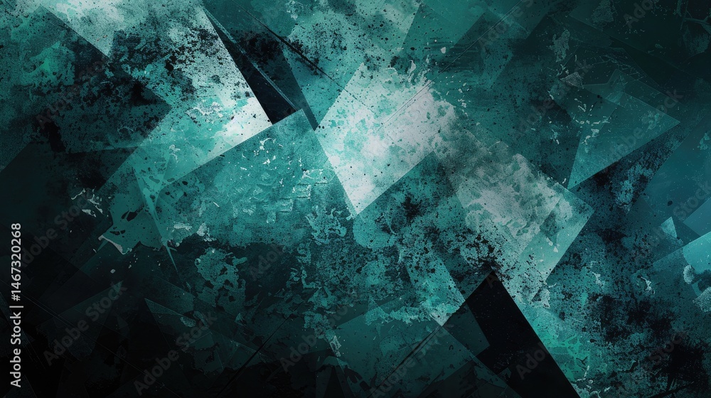 Poster the abstract picture of the green triangle repetitive pattern polygon geometry in the background, ge
