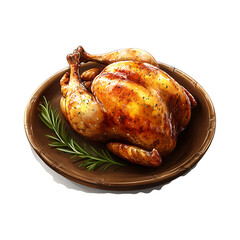 Roasted Chicken Recipe Image Delicious Golden Brown Bird against transparent background