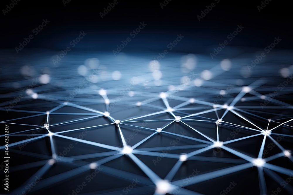 Poster abstract network, interconnected nodes