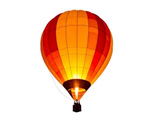Naklejka premium Glowing Orange and Red Hot Air Balloon Against White Background