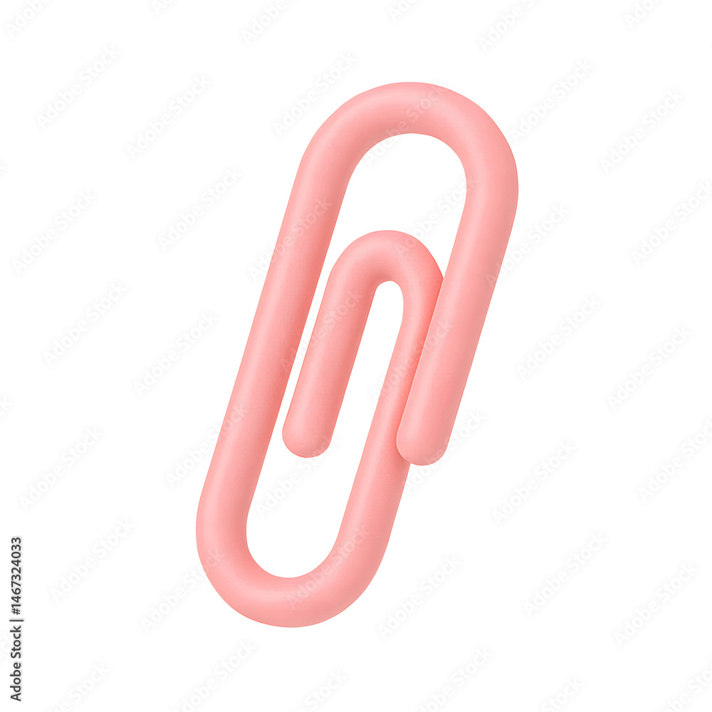 Poster stylish pink paperclip icon designed for modern business and technology use with a transparent backg