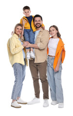 Obraz premium Portrait of happy family on white background