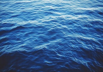 Obraz premium Deep blue ocean surface ripples, tranquil water scene