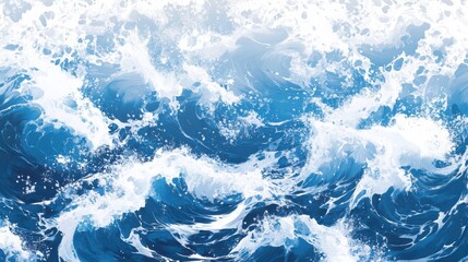 Obraz premium Ukiyo-e Inspired Painting of a Churning Ocean