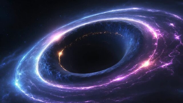 A massive black hole (gravitational singularity) in deep space