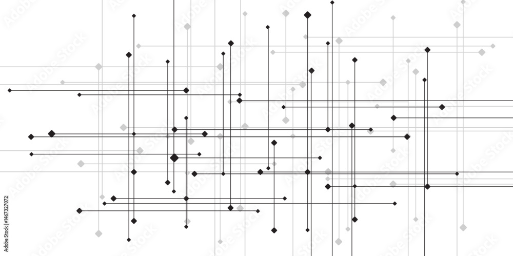 Aufkleber abstract line or strokes with dots, dotted line, node point, digital background vector design concept. abstr technology White background Future new technology for business or science presentation.