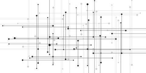 abstract line or strokes with dots, dotted line, node point, digital background vector design concept. abstr technology White background Future new technology for business or science presentation.