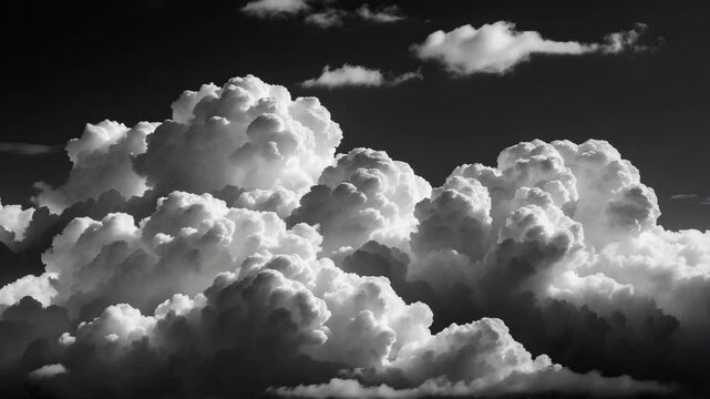 Clouds on a black background rephrased as clouds set against a black backdrop