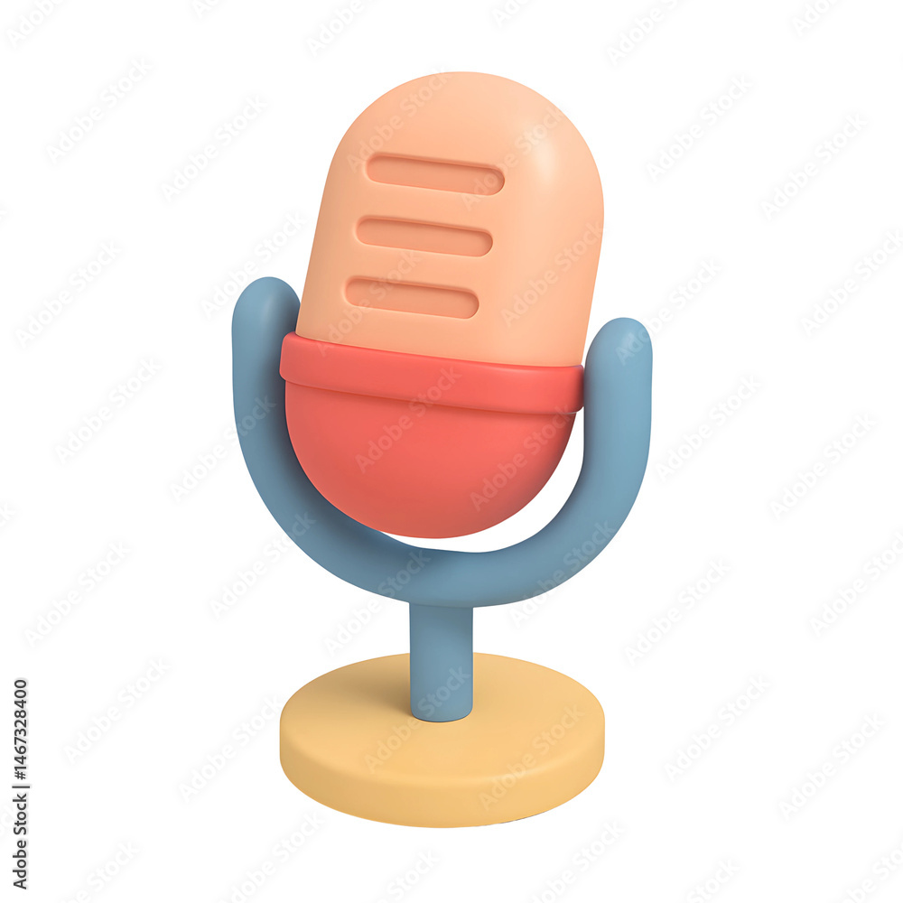 Aufkleber colorful 3d microphone icon representing creativity and communication in technology with a playful d