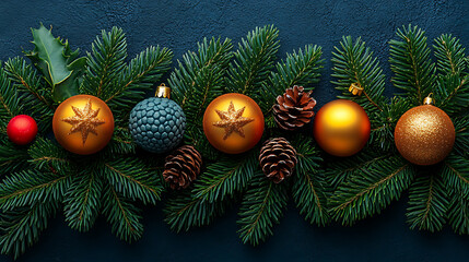 Festive Frame of Gold and Green