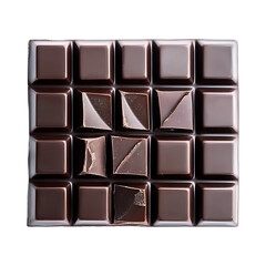 Obraz premium Dark Chocolate Bar Gourmet Organic and Delicious against transparent background