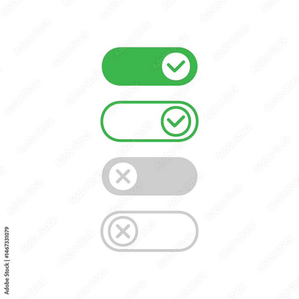 Poster button icon set vector design.