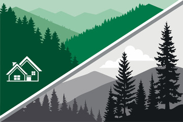 Fototapeta premium Design a vibrant real estate pamphlet vector background featuring bold geometric shapes and modern typography. Include space for property images and key details.