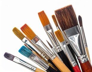 Fototapeta premium Assortment Of Paintbrushes On White Background