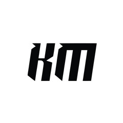 KM monogram logo design letter text name symbol monochrome logotype alphabet character simple logo