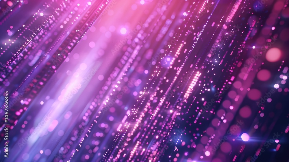Poster abstract picture micro light sparkling particle represent data flow vivid flowing wave with high tec