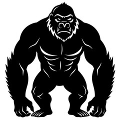black and white gorilla silhouette 