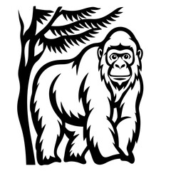 black gorilla silhouette 