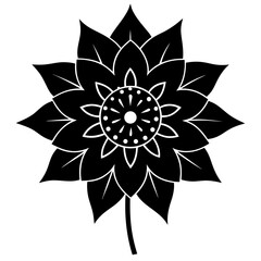 black and white flower