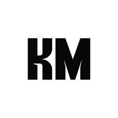 KM monogram logo design letter text name symbol monochrome logotype alphabet character simple logo