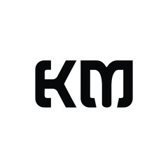 KM monogram logo design letter text name symbol monochrome logotype alphabet character simple logo