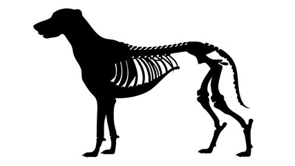 skeleton of dog animal silhouette