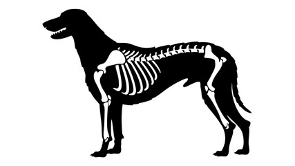 skeleton of dog animal silhouette