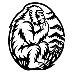 black gorilla silhouette 