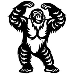 black gorilla silhouette 