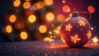 Festive Christmas background with sparkling lights and bokeh , magic, bokeh, lights