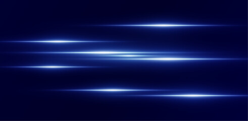 Abstract digital energy effect. glowing on dark background. Horizontal burst of light, beam effect. light lines.