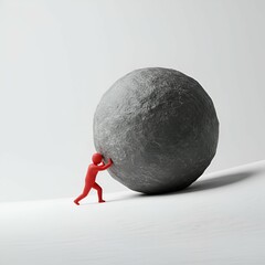 Overcoming Obstacles A 3D Render of Perseverance and Strength