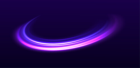 Abstract background in blue and purple neon glow colors. Iight background, speed, wavy, swirl,curve,speedy, vector, Png, lens, light, neon, line, blur, beam, ray.