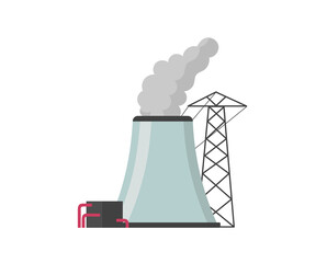 png building refinery oil plant equipment icon power business modern graphic silhouette smoke environment station

