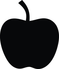 Simple Black Silhouette of an Apple Fruit Icon