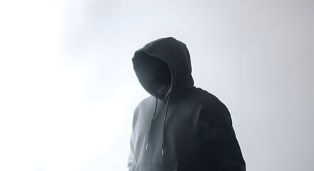 Blank black hoodie template. Hoodie sweatshirt long sleeve with clipping path, hoody for design mockup for print, isolated on white background.