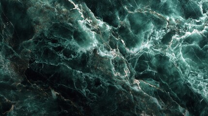 Naklejka premium Rich dark green marble with mesmerizing emerald veins and organic patterns showcasing an exquisite surface texture and intricate details reminiscent of natural artistry