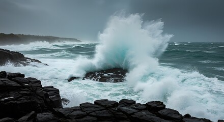 Ocean waves crashing on rocks seascape photography stormy sea powerful nature water landscape scenery coast