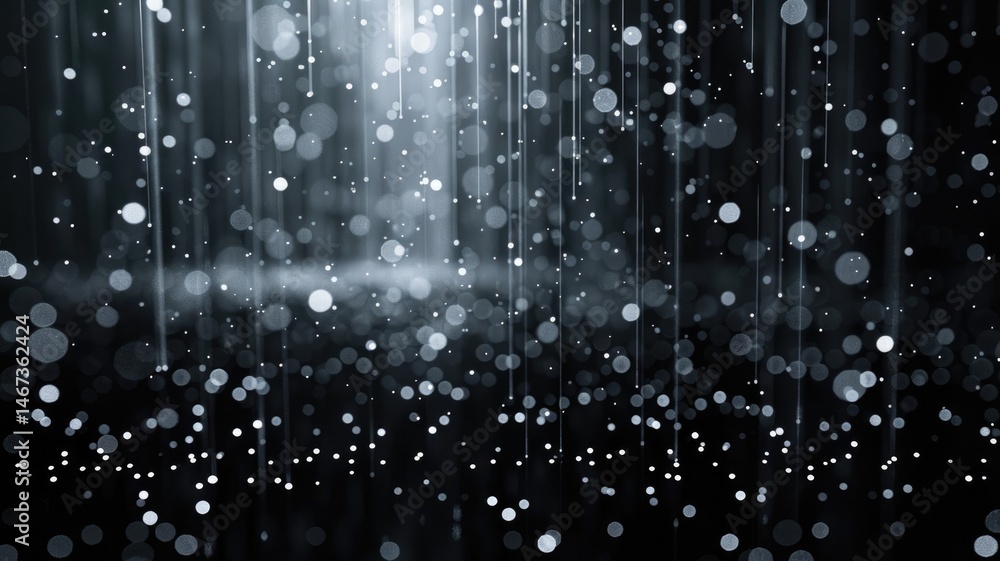 Poster abstract picture micro light sparkling particle represent data flow. vivid flowing wave with high te