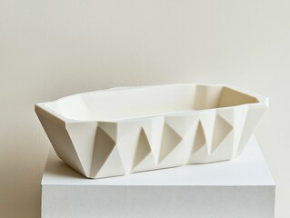 Geometric White Bowl
