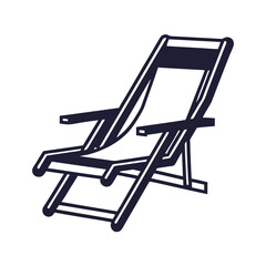 Minimalist Foldable Beach Chair Vector Design.