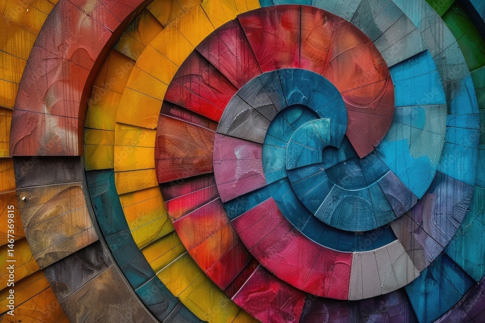 Poster the abstract picture of the colourful geometry polygon circle shape like in the background, geometry