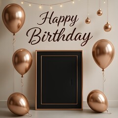 happy birthday card with balloons