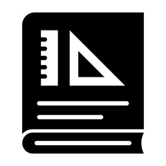 Math Book  Vector Glyph Icon Design