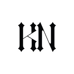 KN monogram logo design letter text name symbol monochrome logotype alphabet character simple logo