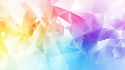 Obraz premium Exploration of a high gloss polygonal crystal structure with soft light diffusion and vibrant rainbow reflections against a clean abstract background