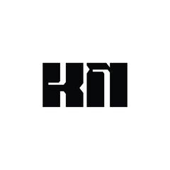 Fototapeta premium KN monogram logo design letter text name symbol monochrome logotype alphabet character simple logo