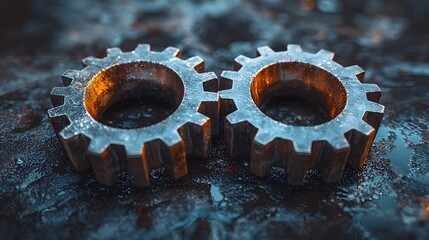 Interlocking gears representing industrial and technology