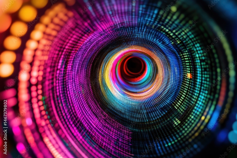 Poster abstract colorful digital background with swirling patterns and lights